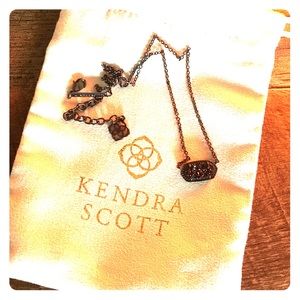 Kendra Scott Elisa Pendant Necklace in Black Druzy
